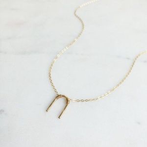 14K Gold Arc Necklace